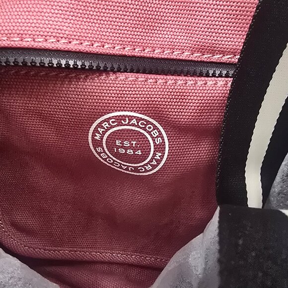 Marc Jacobs Medium Logo Canvas Tote Bag / H050M06FA21-668 Dusty Rose - Picture 7 of 9